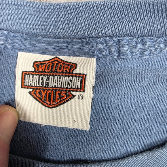VTG Harley-Davidson T-Shirt Mens 2XL Blue Faded - Picture 4 of 7